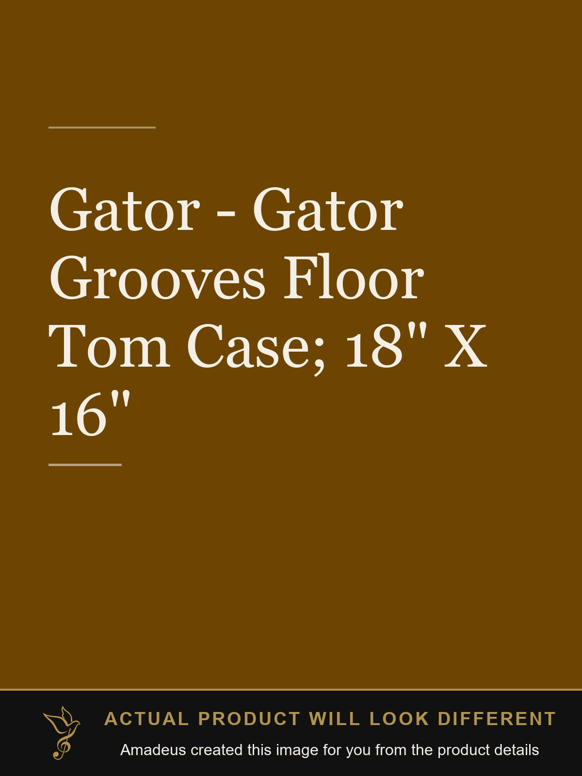 Gator - Gator Grooves Floor Tom Case; 18" X 16" - Amadeus created this image from the product details; the actual product will look different