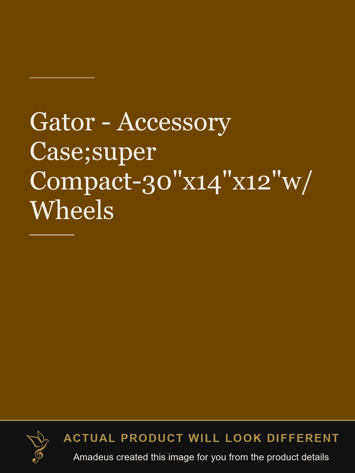 Gator - Accessory Case;super Compact-30"x14"x12"w/ Wheels - Amadeus created this image from the product details; the actual product will look different