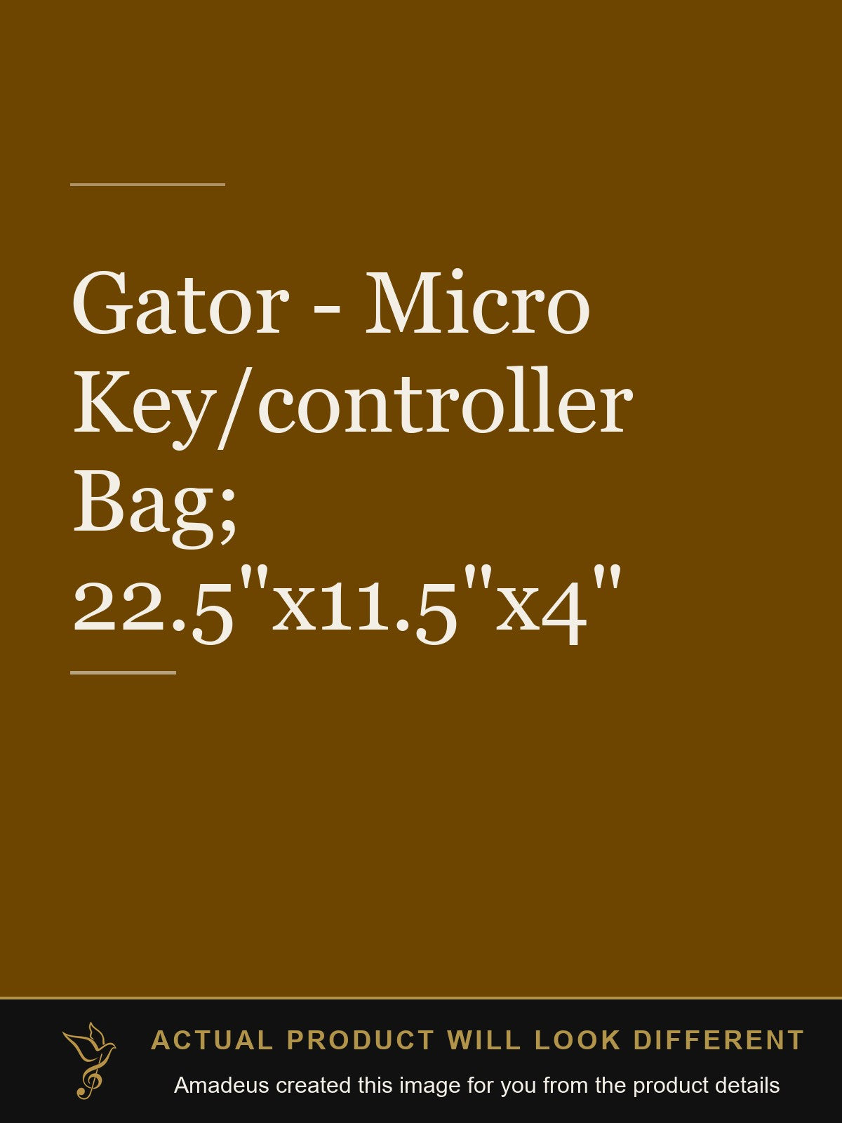 Gator - Micro Key/controller Bag; 22.5"x11.5"x4" - Amadeus created this image from the product details; the actual product will look different