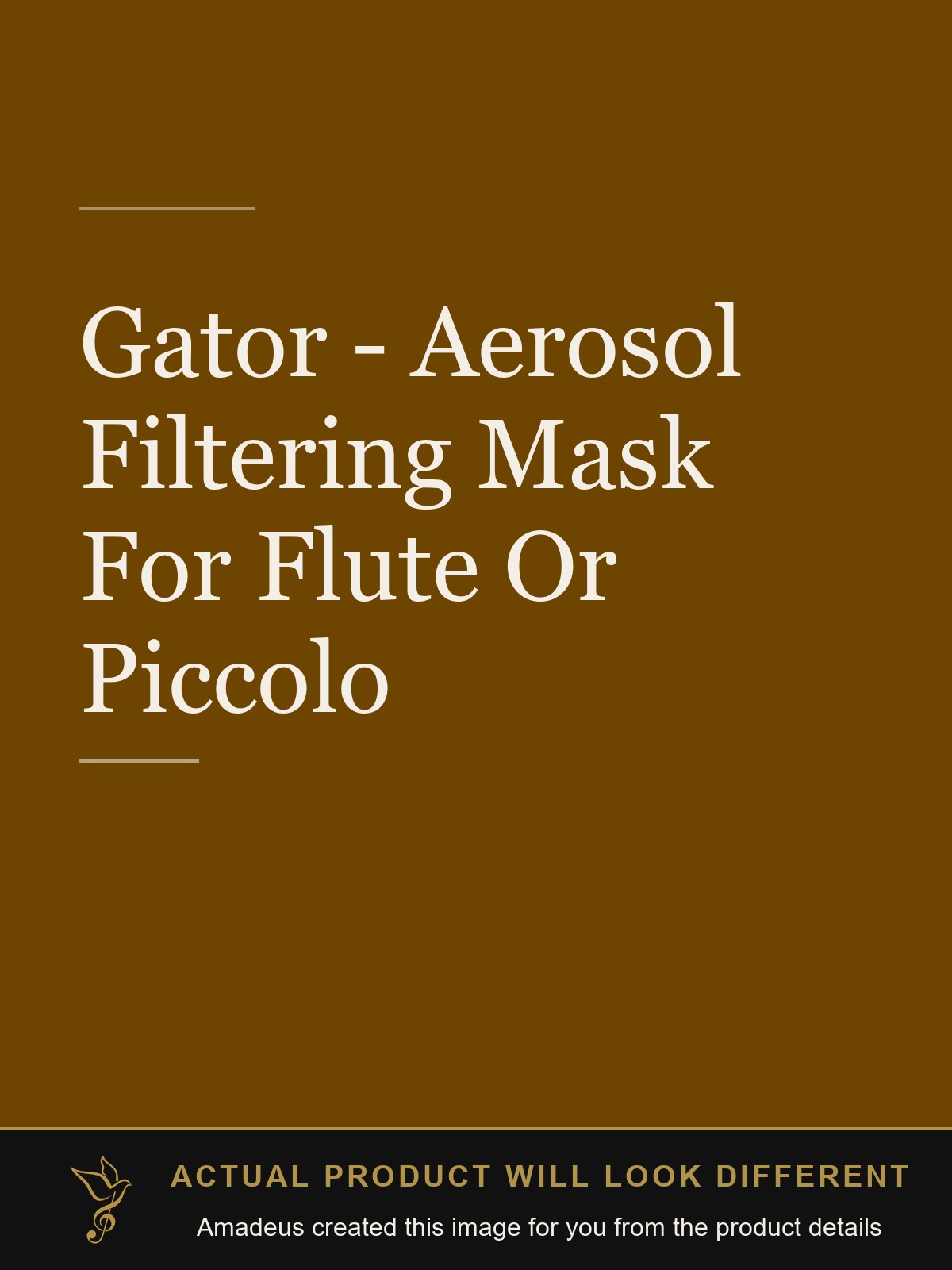 Gator - Aerosol Filtering Mask For Flute Or Piccolo - Amadeus created this image from the product details; the actual product will look different