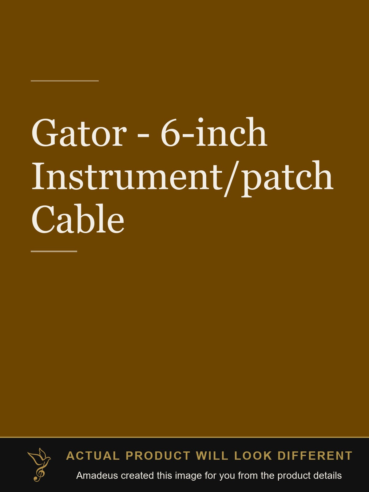 Gator - 6-inch Instrument/patch Cable - Amadeus created this image from the product details; the actual product will look different
