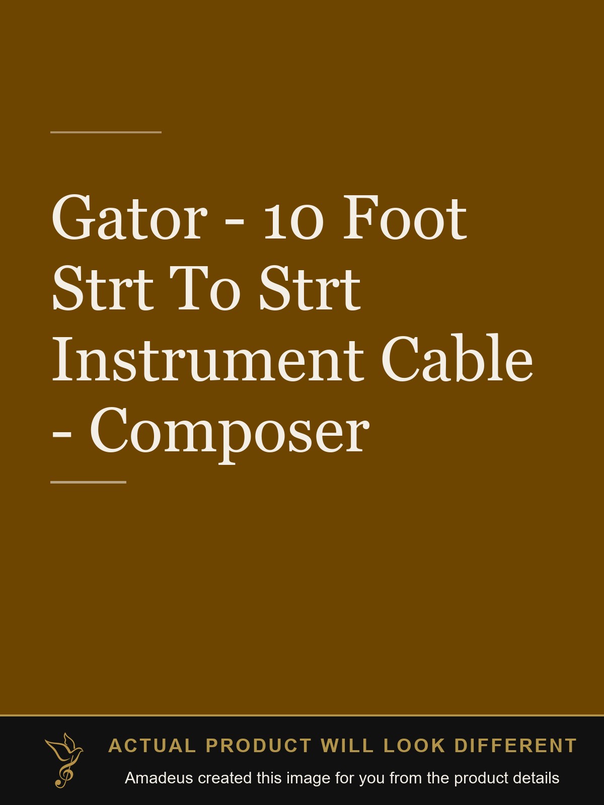 Gator - 10 Foot Strt To Strt Instrument Cable - Composer - Amadeus created this image from the product details; the actual product will look different