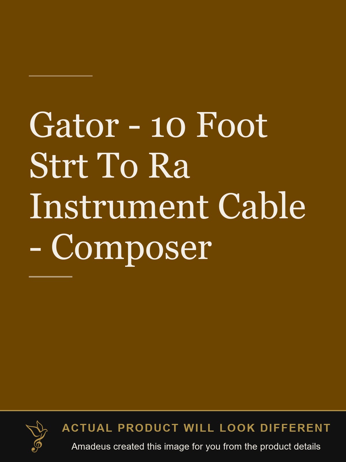 Gator - 10 Foot Strt To Ra Instrument Cable - Composer - Amadeus created this image from the product details; the actual product will look different