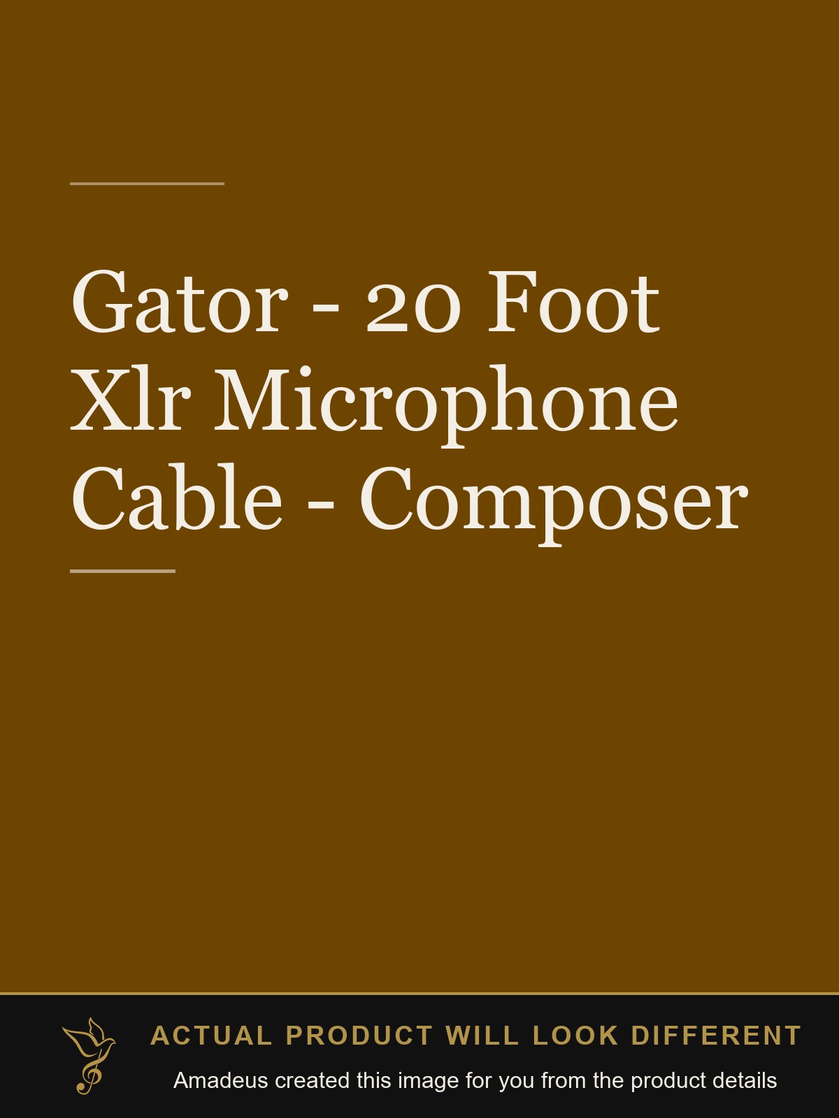 Gator - 20 Foot Xlr Microphone Cable - Composer - Amadeus created this image from the product details; the actual product will look different