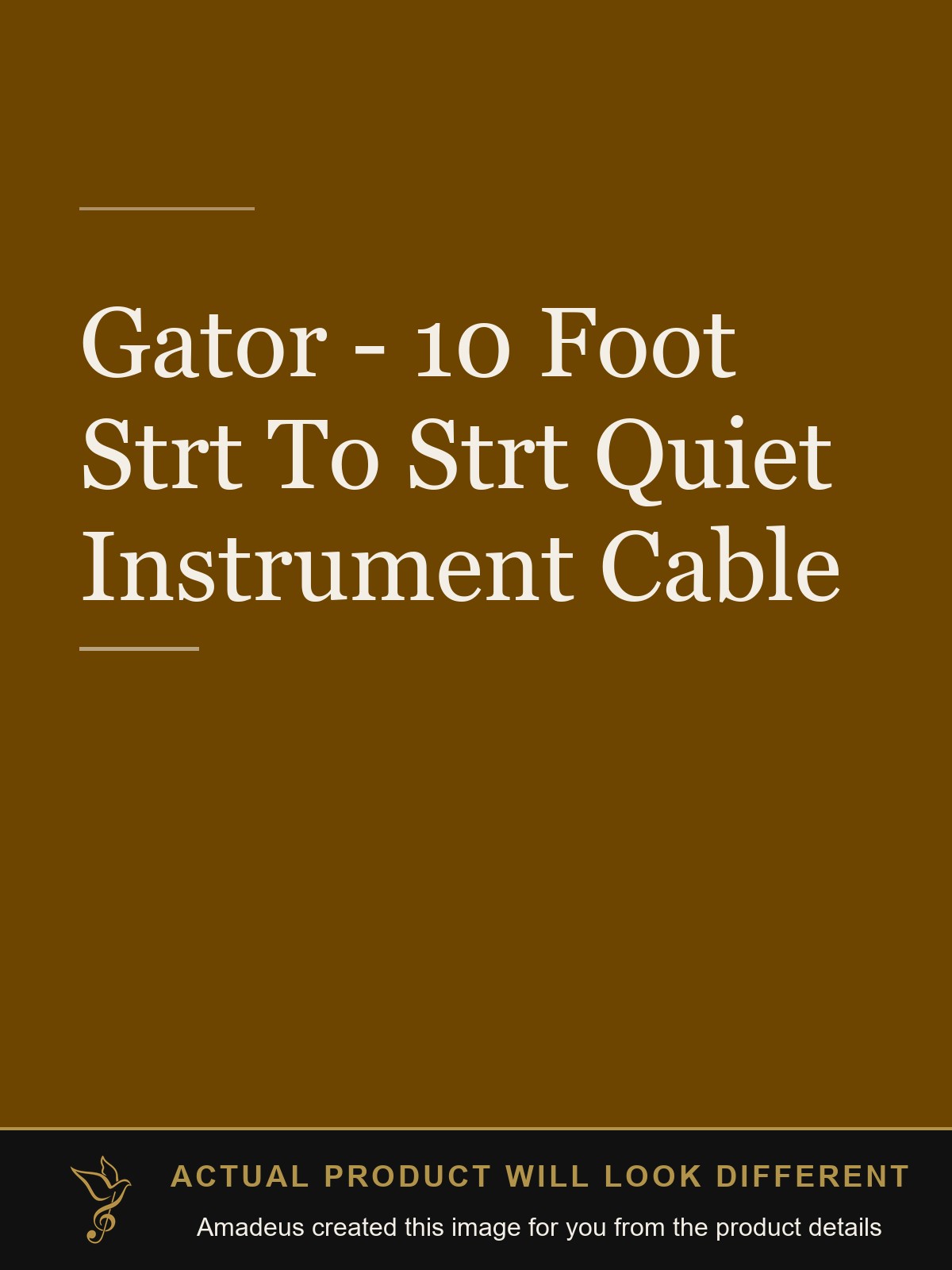 Gator - 10 Foot Strt To Strt Quiet Instrument Cable - Amadeus created this image from the product details; the actual product will look different