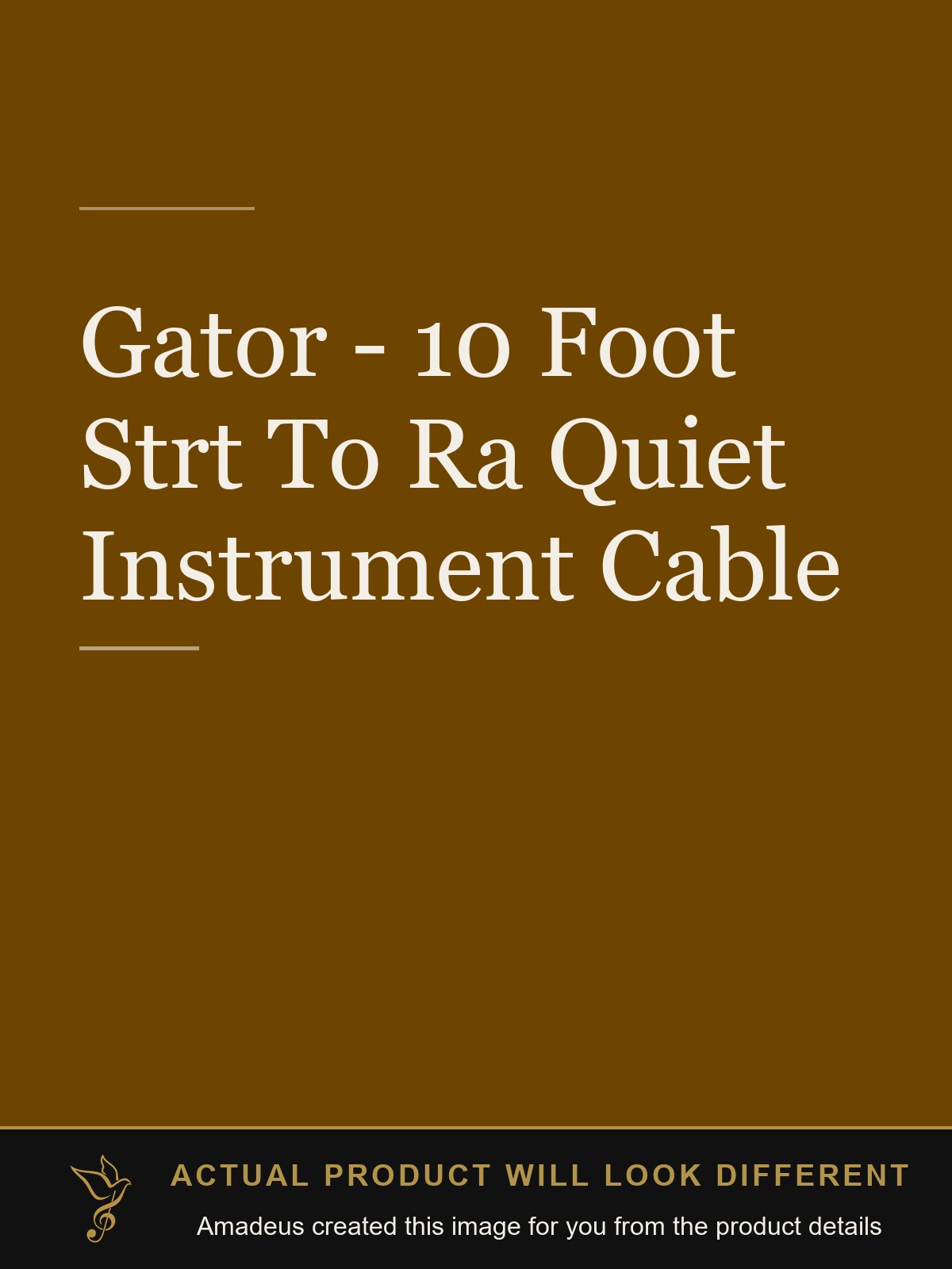 Gator - 10 Foot Strt To Ra Quiet Instrument Cable - Amadeus created this image from the product details; the actual product will look different