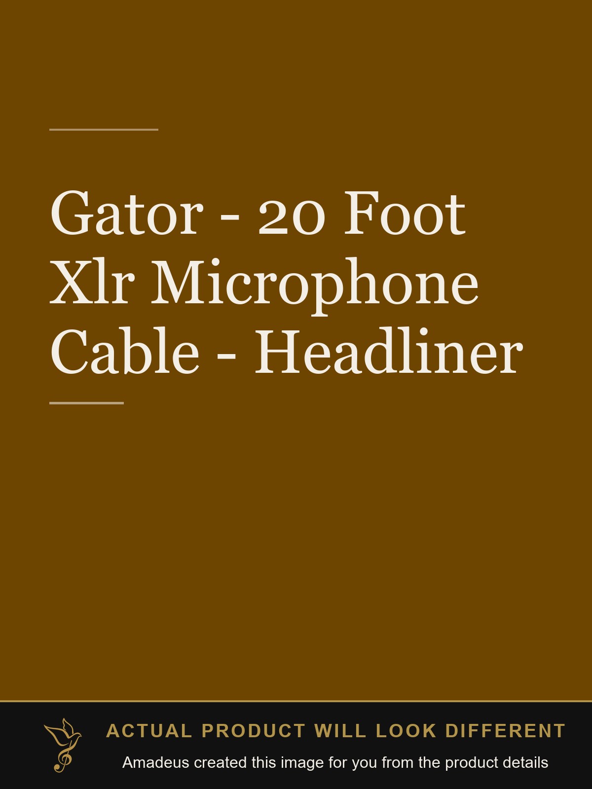 Gator - 20 Foot Xlr Microphone Cable - Headliner - Amadeus created this image from the product details; the actual product will look different