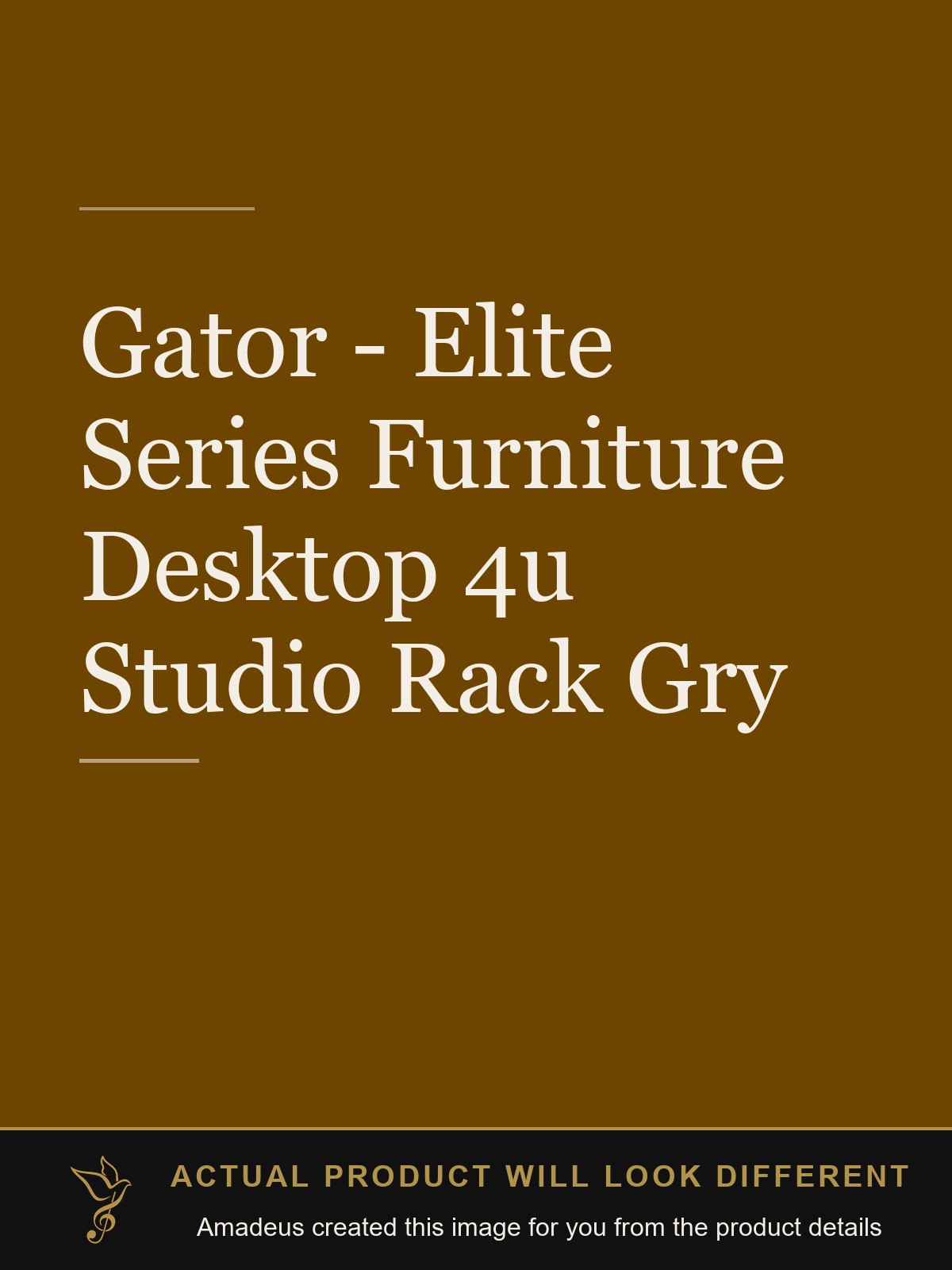 Gator - Elite Series Furniture Desktop 4u Studio Rack Gry - Amadeus created this image from the product details; the actual product will look different