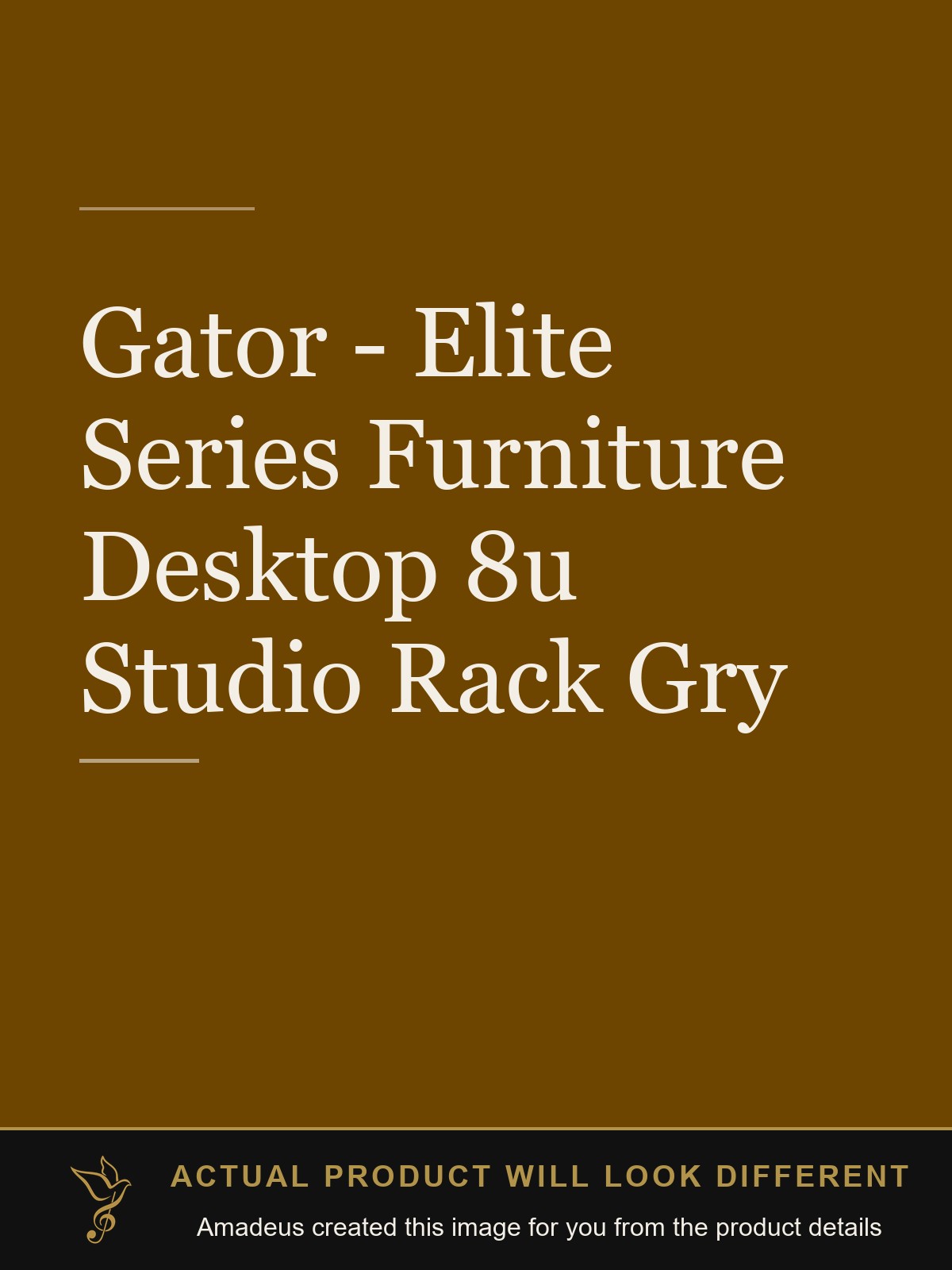 Gator - Elite Series Furniture Desktop 8u Studio Rack Gry - Amadeus created this image from the product details; the actual product will look different