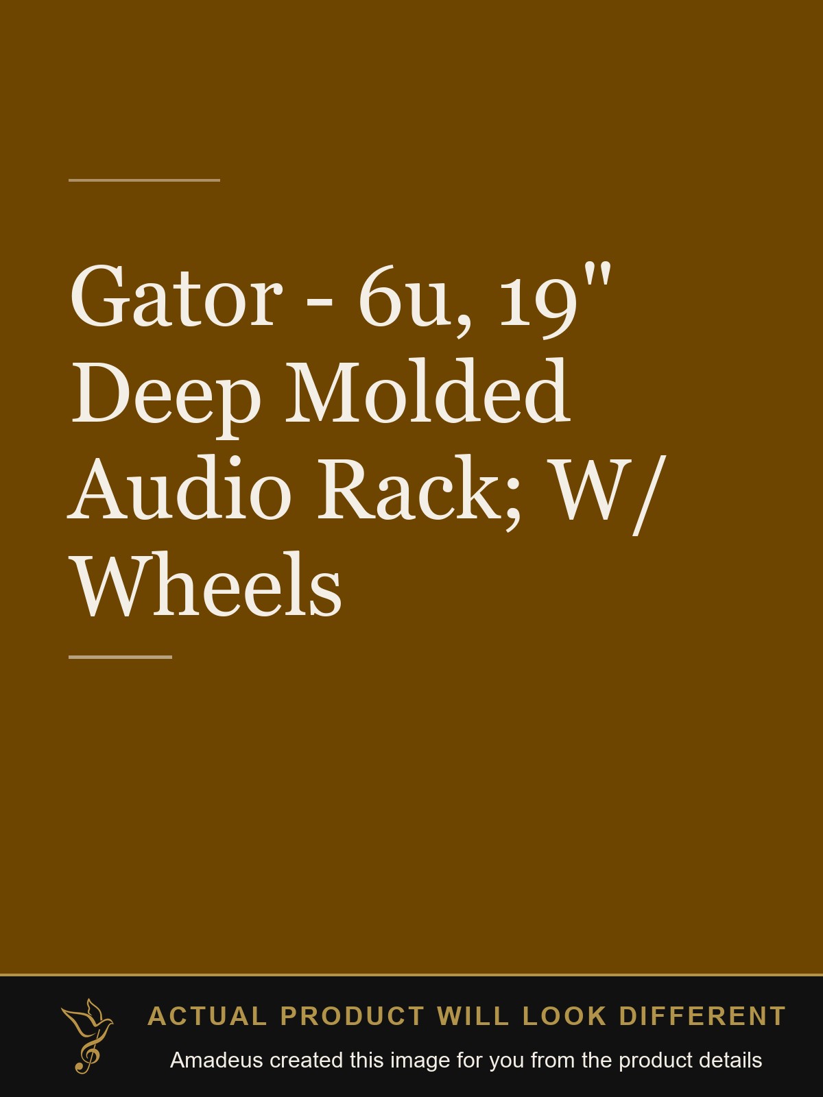 Gator - 6u, 19" Deep Molded Audio Rack; W/ Wheels - Amadeus created this image from the product details; the actual product will look different