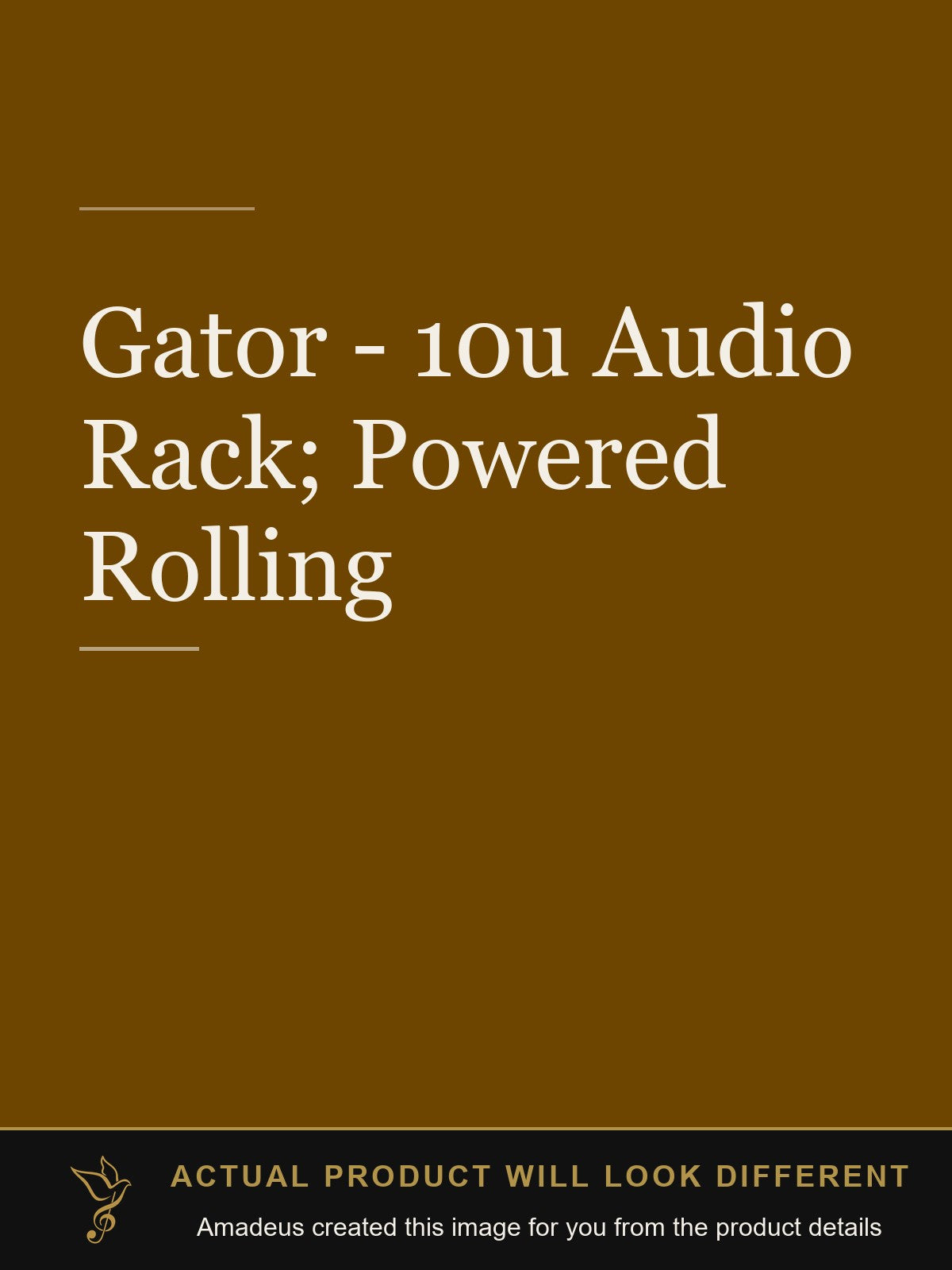 Gator - 10u Audio Rack; Powered Rolling - Amadeus created this image from the product details; the actual product will look different