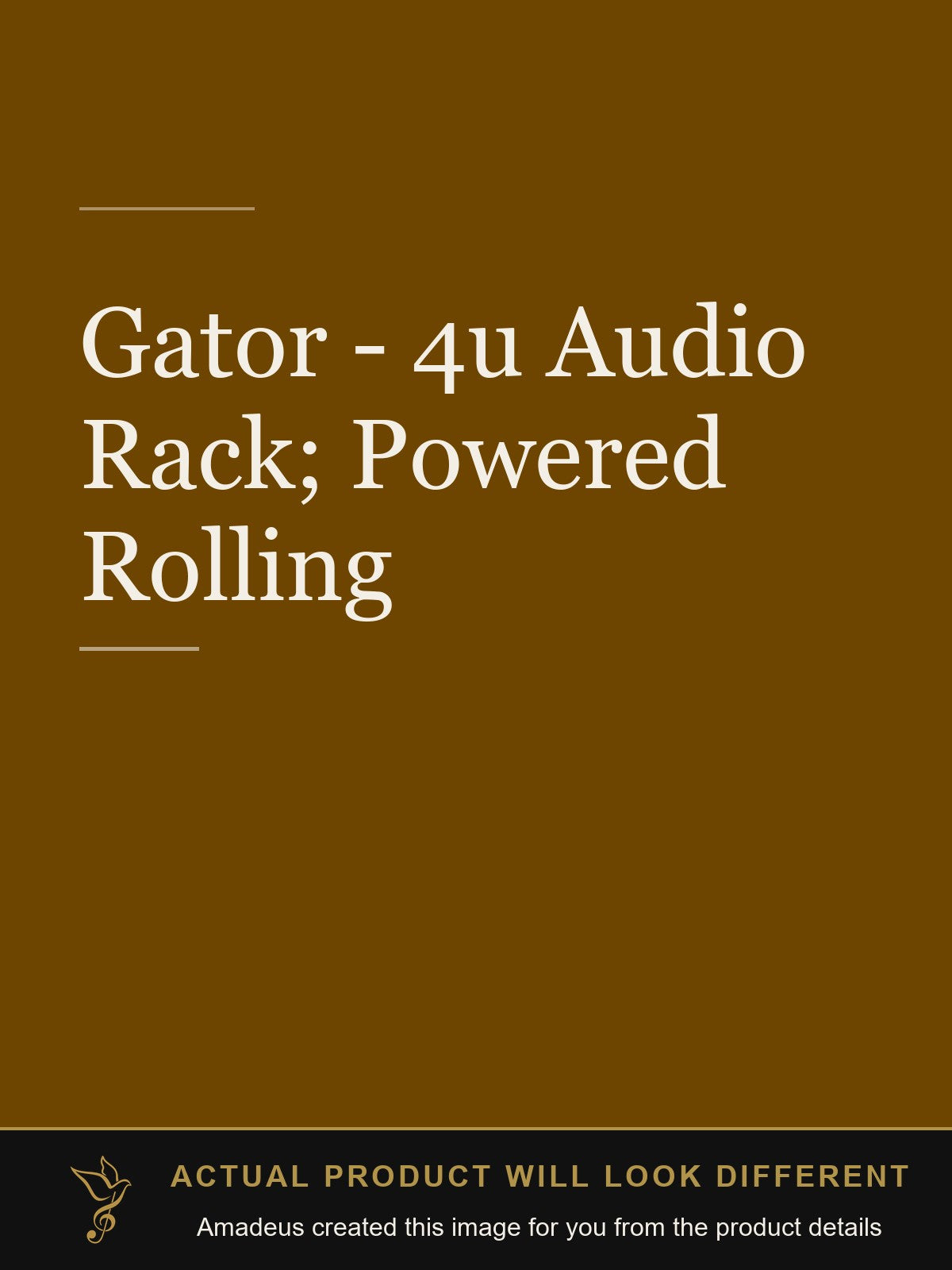 Gator - 4u Audio Rack; Powered Rolling - Amadeus created this image from the product details; the actual product will look different