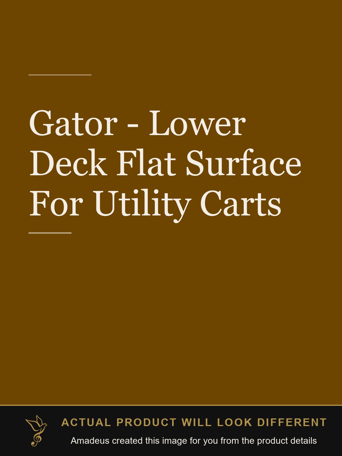 Gator - Lower Deck Flat Surface For Utility Carts - Amadeus created this image from the product details; the actual product will look different