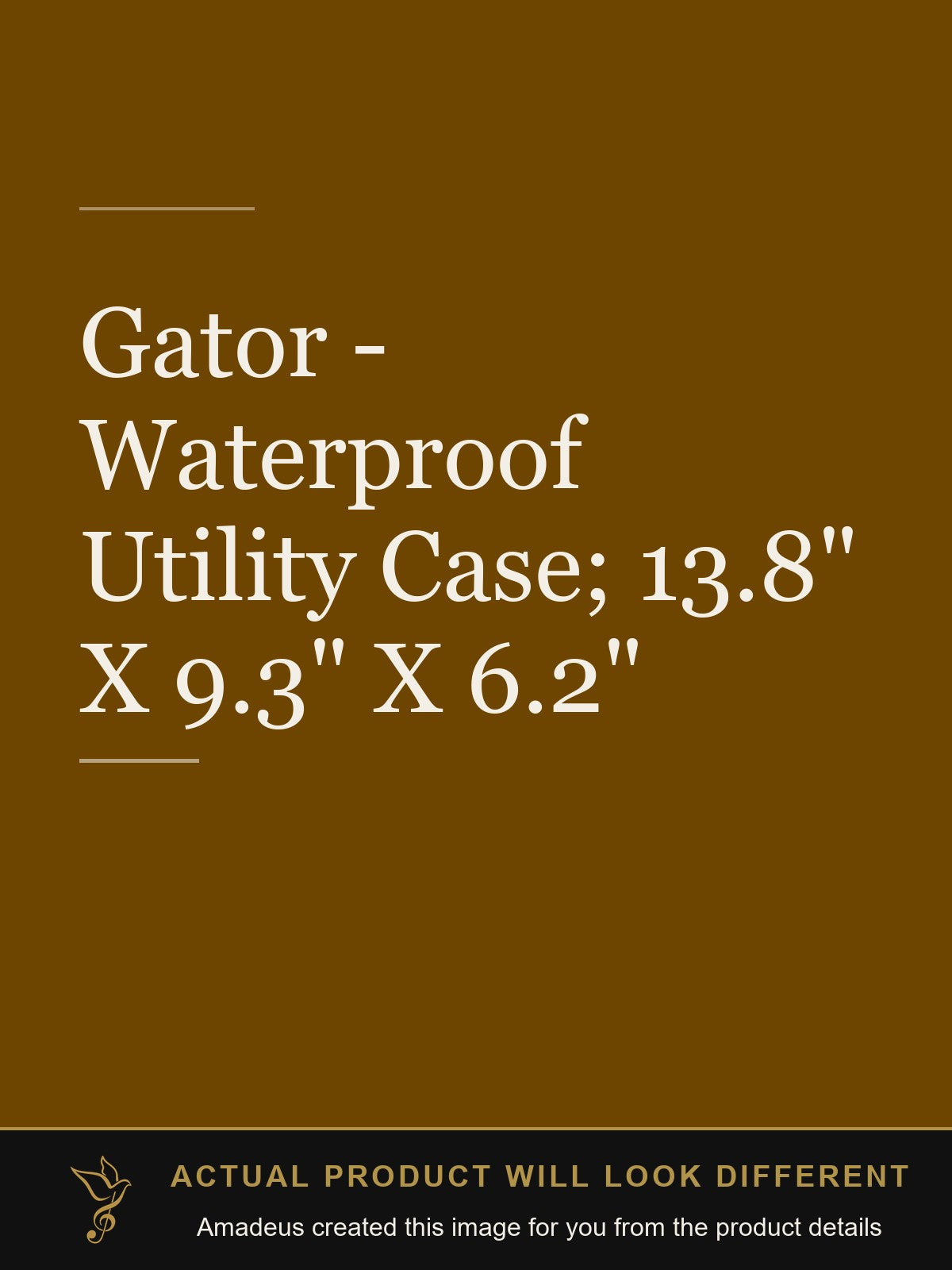 Gator - Waterproof Utility Case; 13.8" X 9.3" X 6.2" - Amadeus created this image from the product details; the actual product will look different