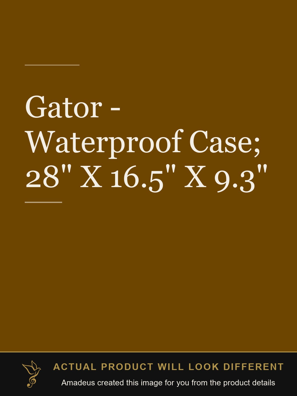 Gator - Waterproof Case; 28" X 16.5" X 9.3" - Amadeus created this image from the product details; the actual product will look different