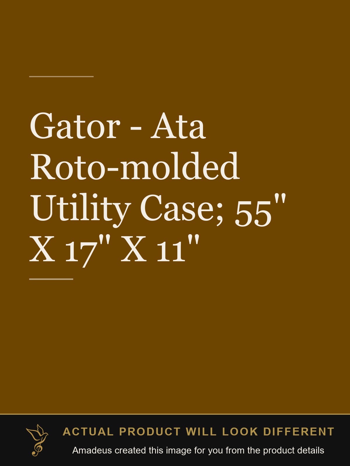 Gator - Ata Roto-molded Utility Case; 55" X 17" X 11" - Amadeus created this image from the product details; the actual product will look different