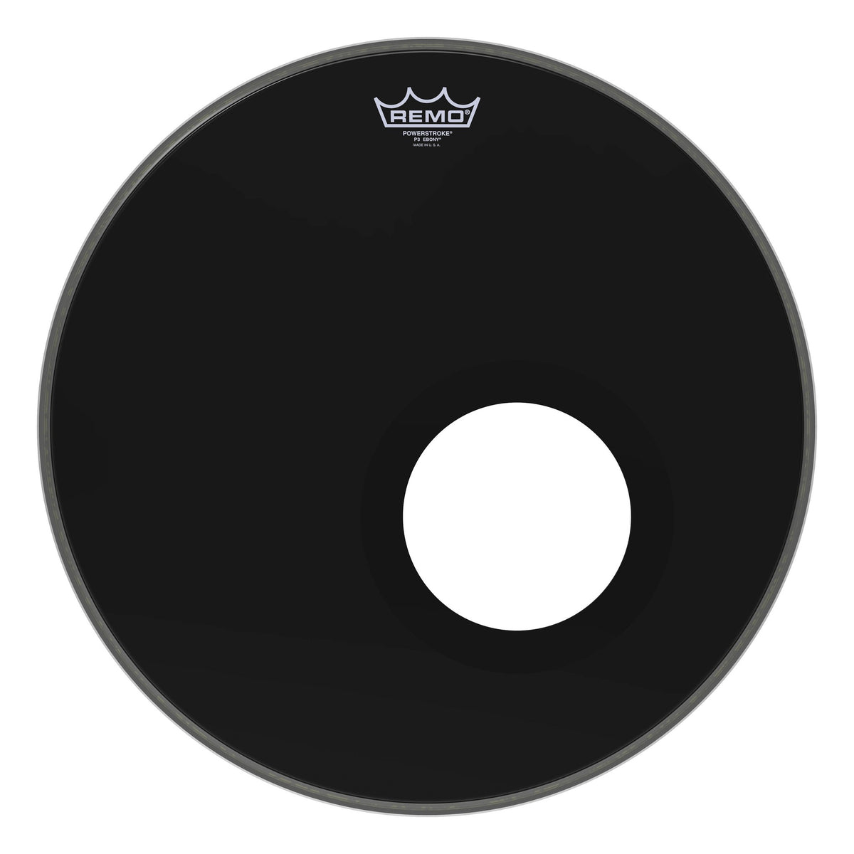 Product Cover for Bass, Powerstroke 3, Ebony, 18" Diameter, 5" Black Dynamo Installed