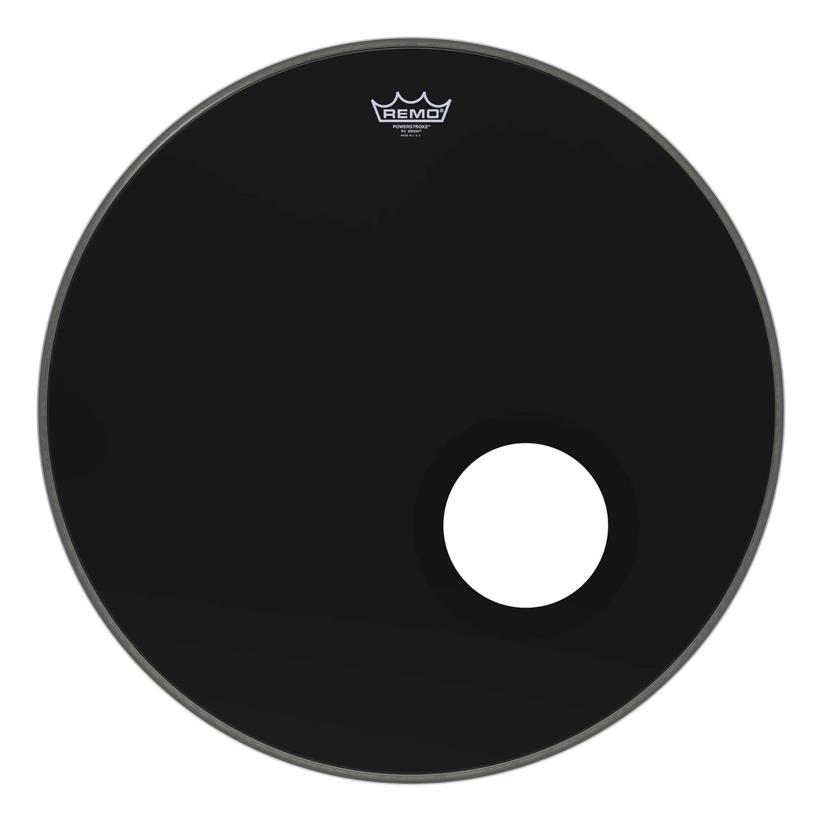 Product Cover for Bass, Powerstroke 3, Ebony, 24" Diameter, 5" Black Dynamo Installed