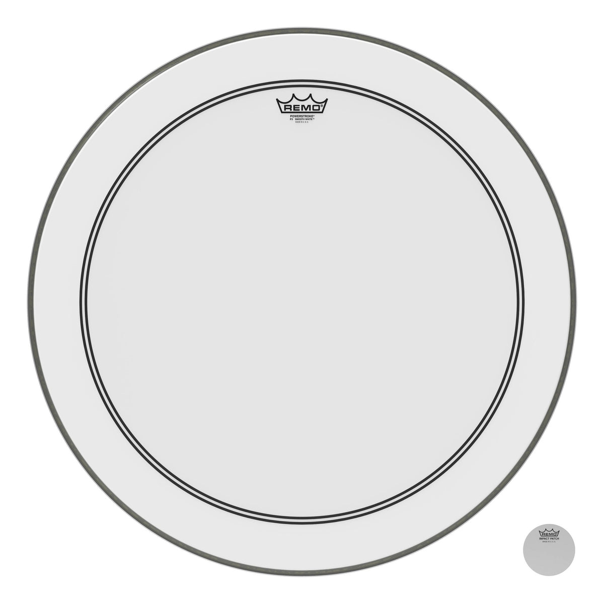 Product Cover for Bass, Powerstroke 3, Smooth White, 26" Diameter, 2-1/2" Impact Patch