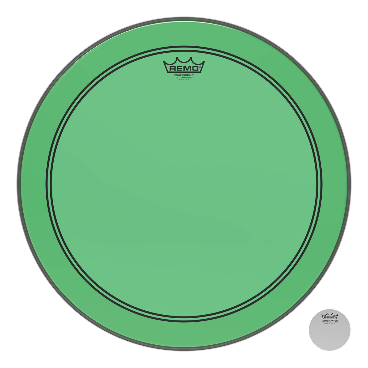 Product Cover for Bass, Powerstroke 3, Colortone, 18" Diameter, Green