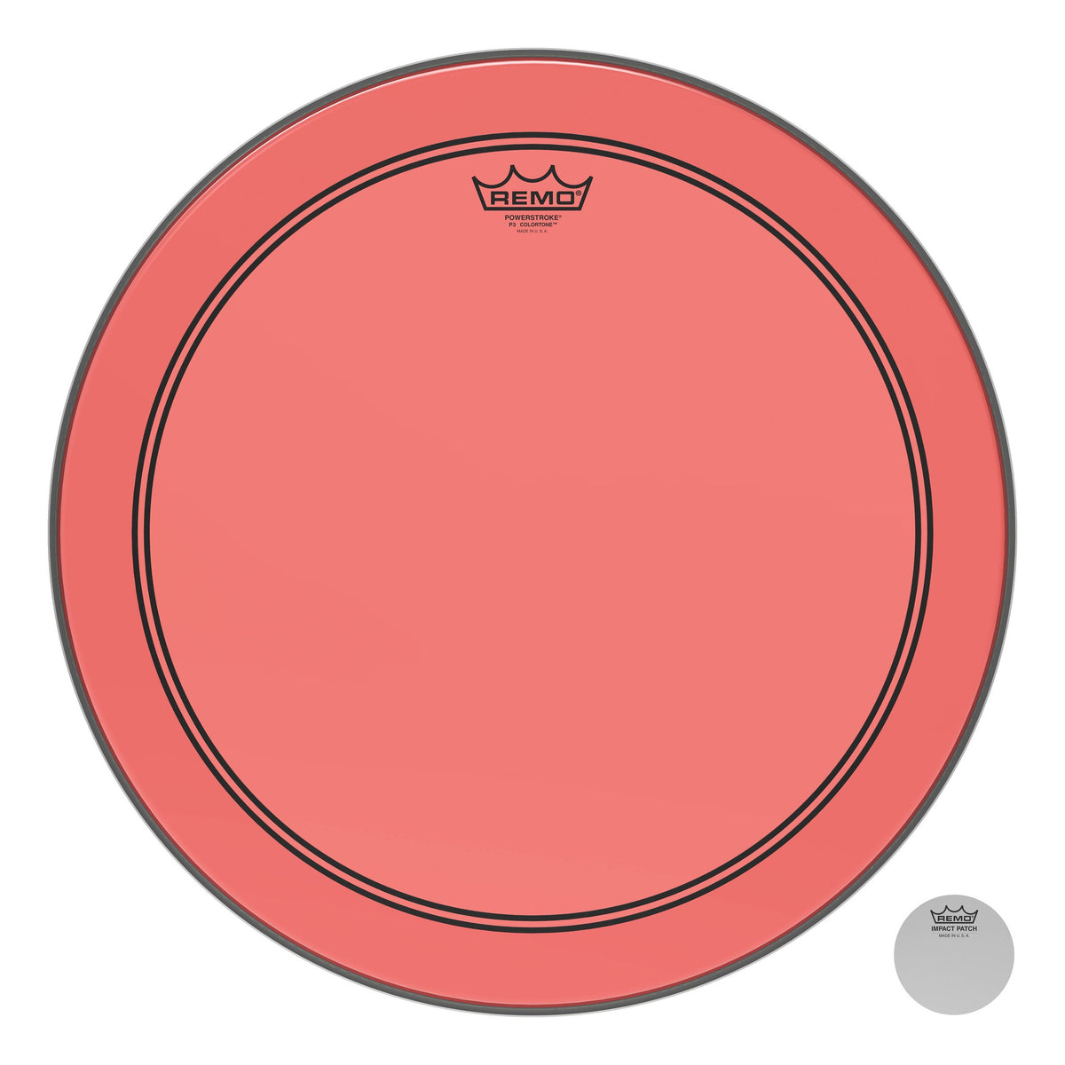 Product Cover for Bass, Powerstroke 3, Colortone, 18" Diameter, Red