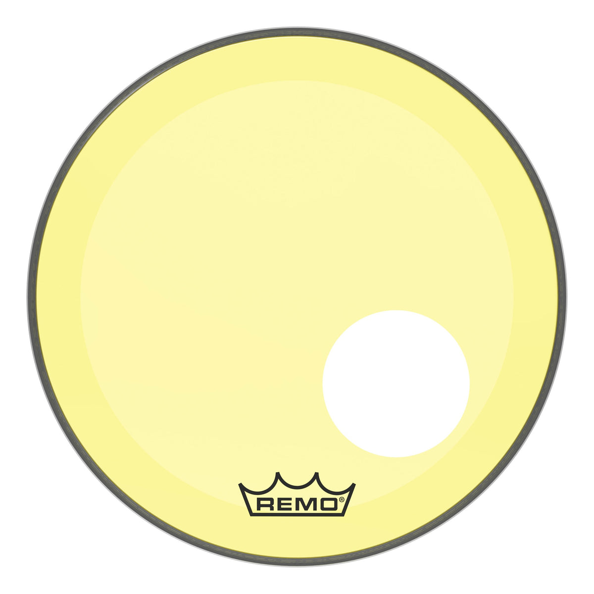 Product Cover for Bass, Powerstroke 3, Colortone, 18" Diameter, Yellow, 5" Offset Hole