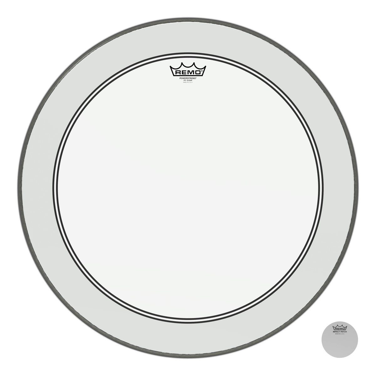 Product Cover for Bass, Powerstroke 3, Clear, 23" Diameter, 2-1/2" Impact Patch