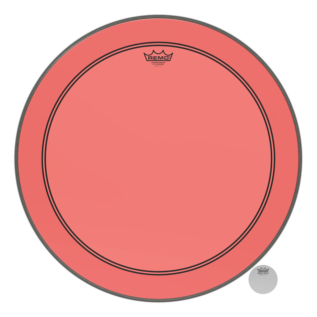 Product Cover for Bass, Powerstroke 3, Colortone, 24" Diameter, Red