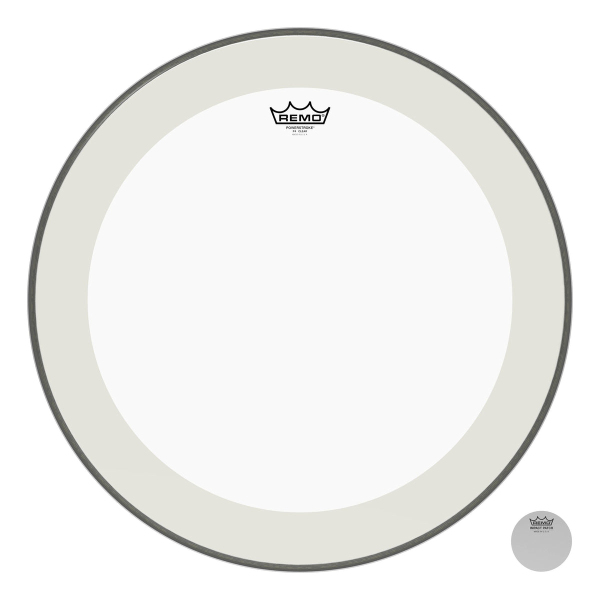 Product Cover for Bass, Powerstroke 4, Clear, 22" Diameter, With Impact Patch
