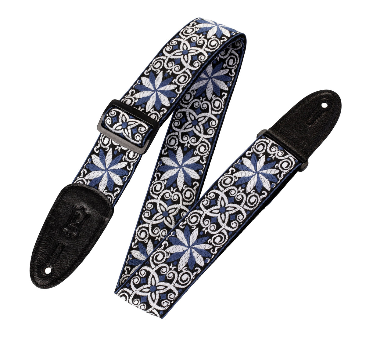 Product Cover for '60s Hootenanny Jacquard Weave Guitar Strap – Floral Blue