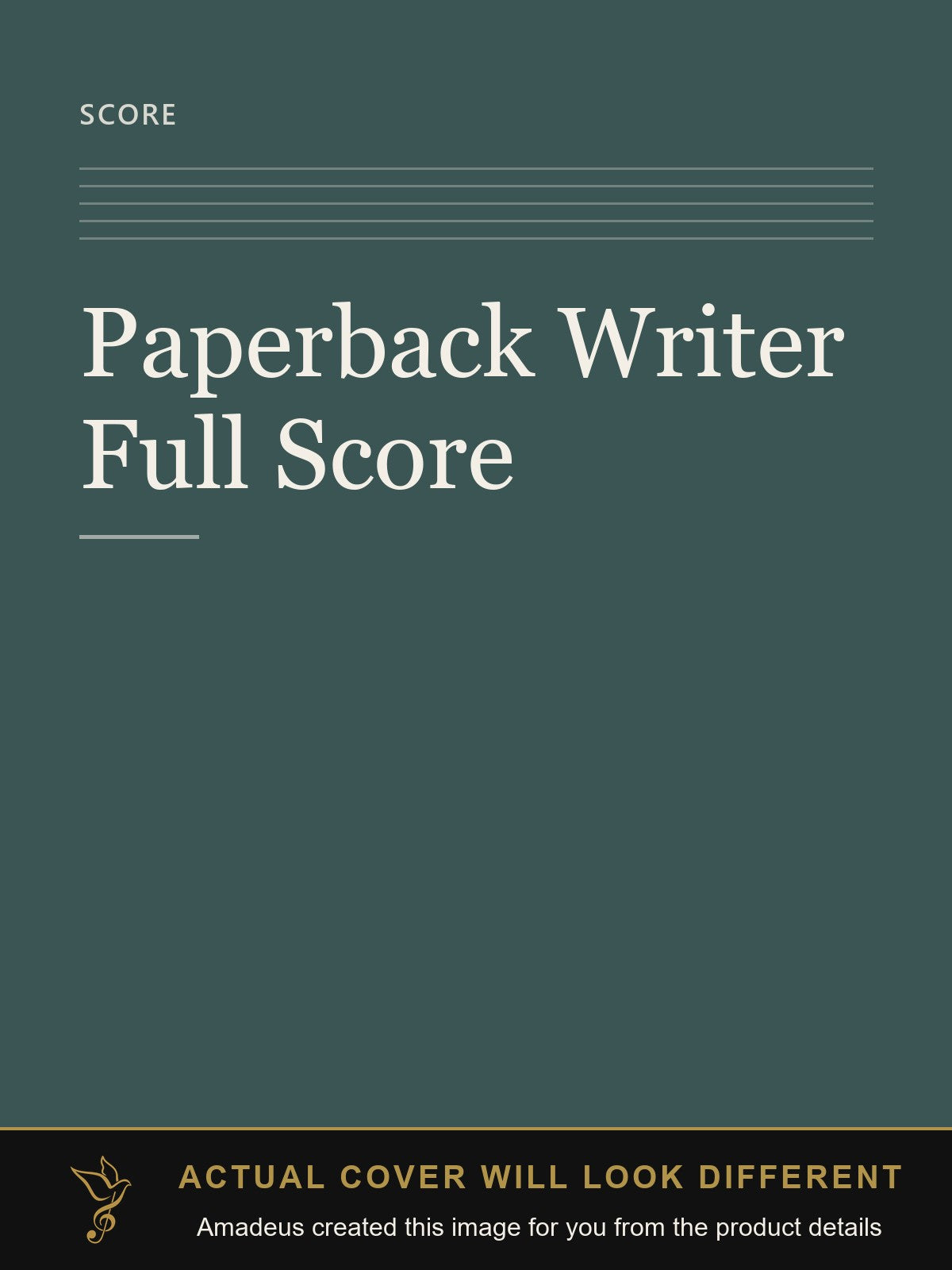 Paperback Writer Full Score - Amadeus created this image from the product details; the actual cover will look different