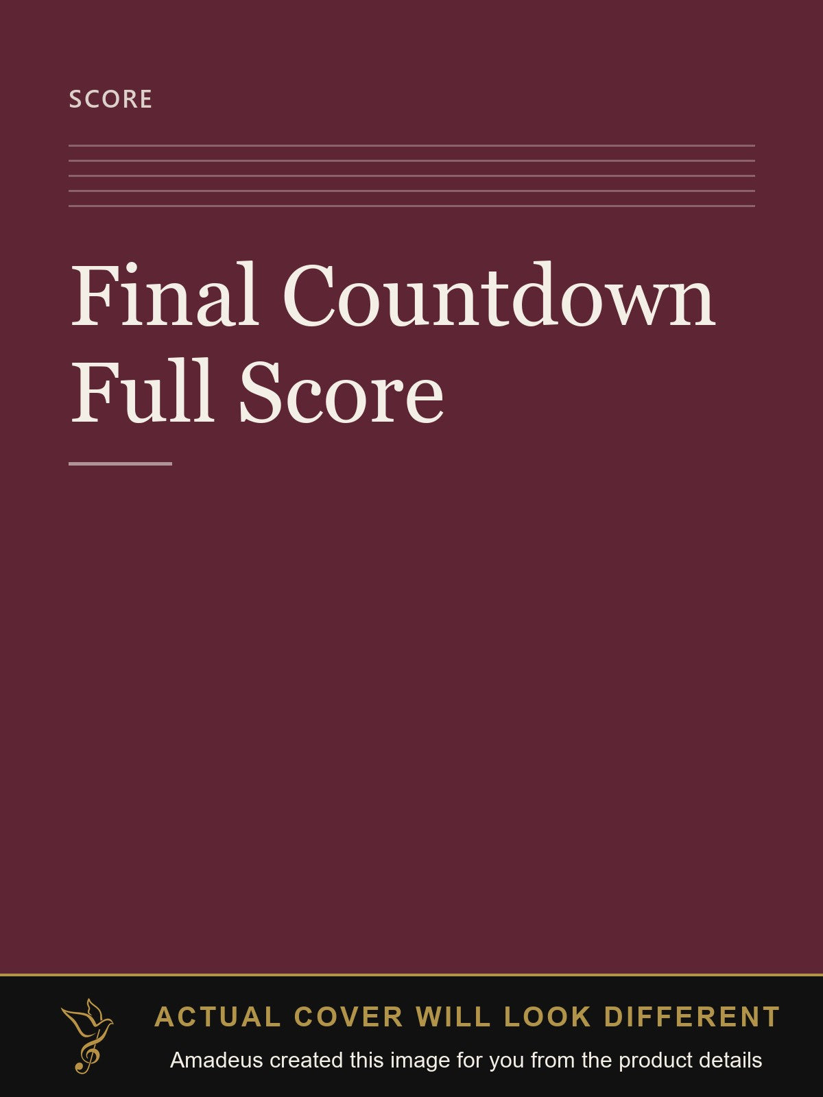 Final Countdown Full Score - Amadeus created this image from the product details; the actual cover will look different