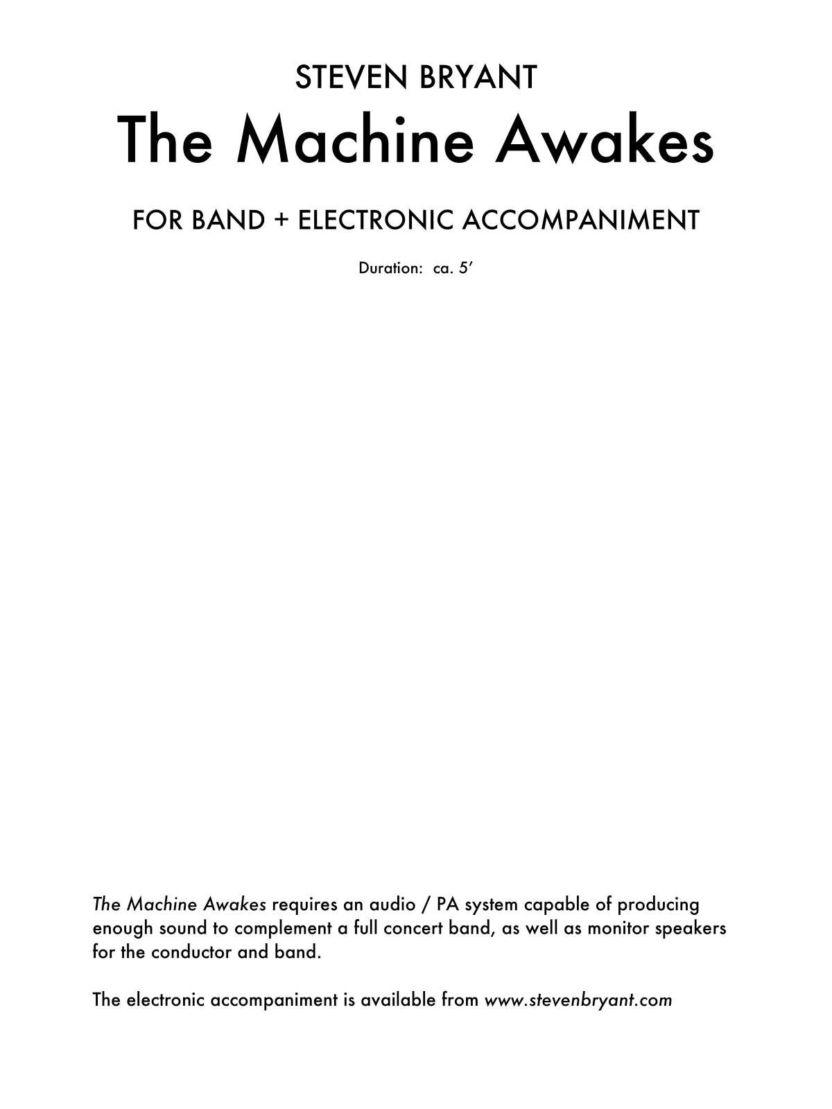 Product Cover for The Machine Awakes (for Band Plus Electronics)