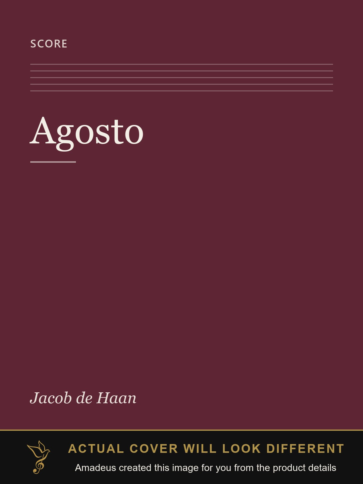 Agosto - Amadeus created this image from the product details; the actual cover will look different