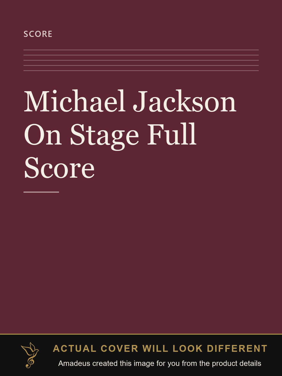 Michael Jackson On Stage Full Score - Amadeus created this image from the product details; the actual cover will look different