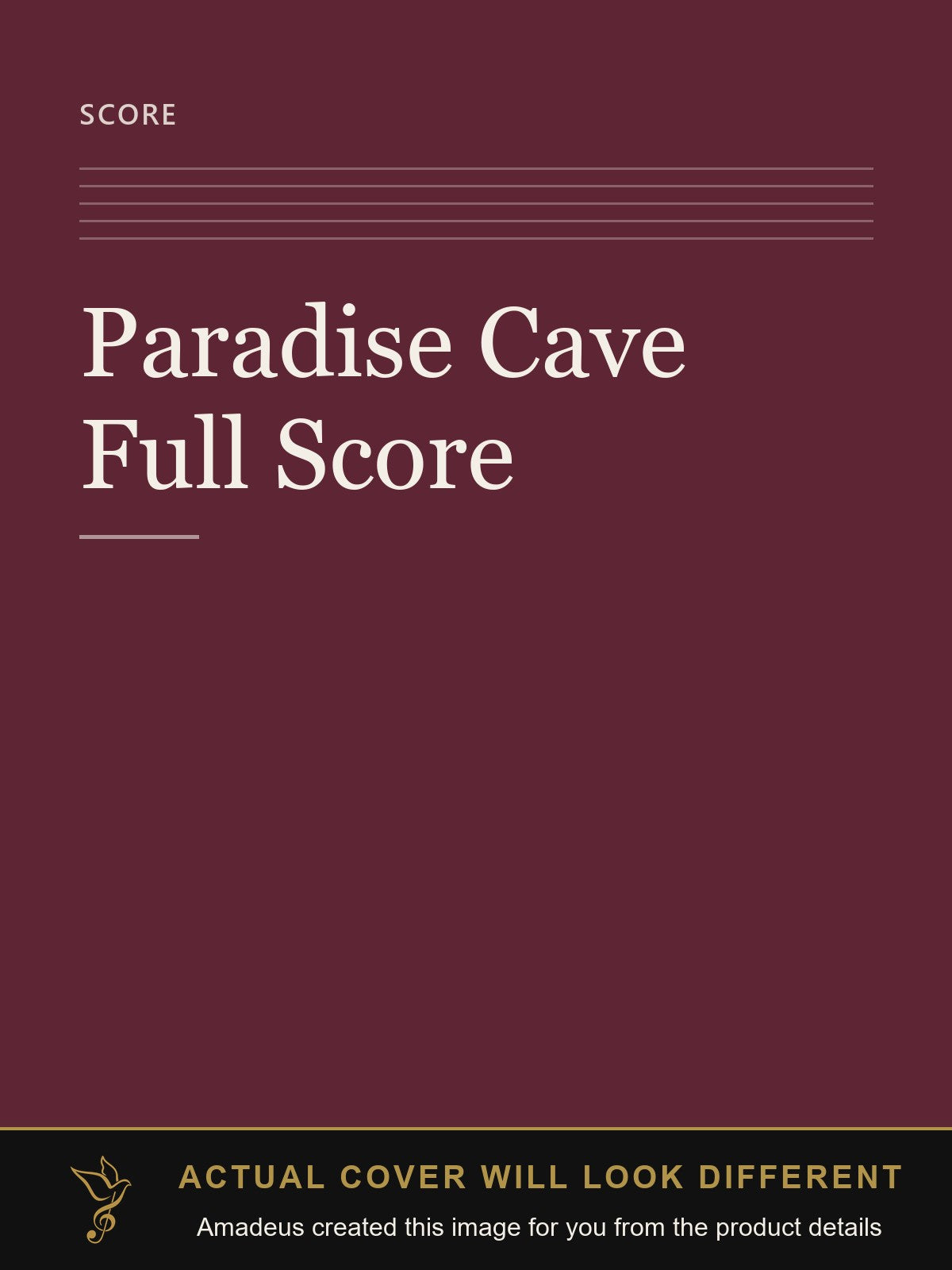 Paradise Cave Full Score - Amadeus created this image from the product details; the actual cover will look different