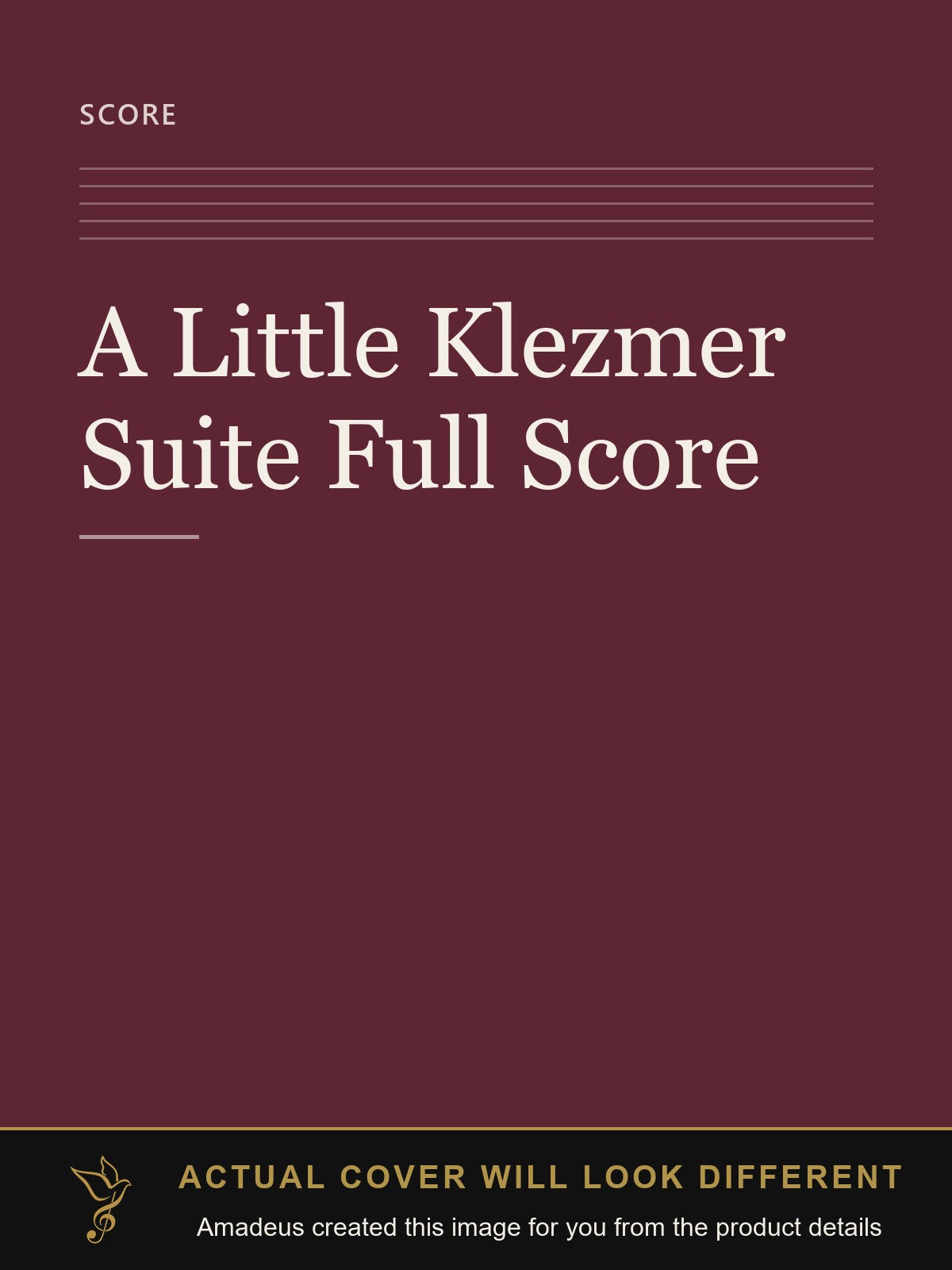 A Little Klezmer Suite Full Score - Amadeus created this image from the product details; the actual cover will look different