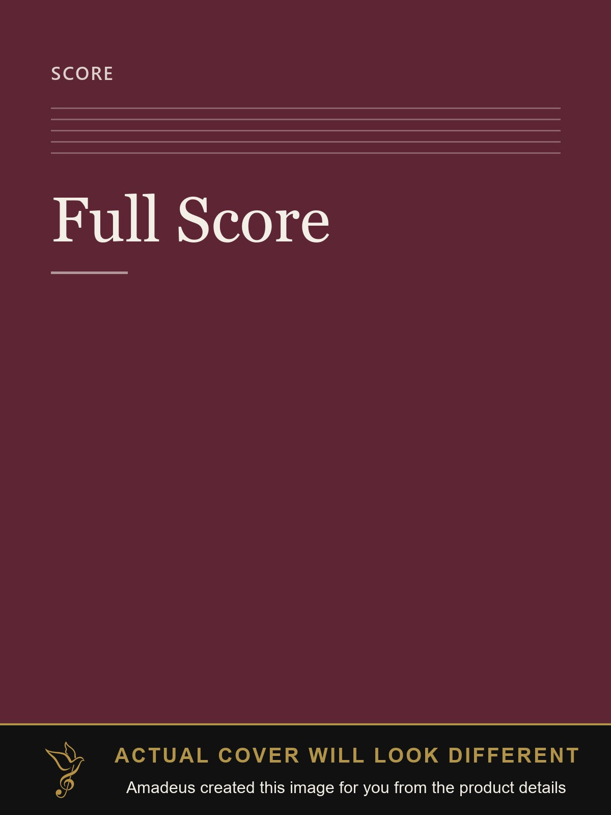 Full Score - Amadeus created this image from the product details; the actual cover will look different