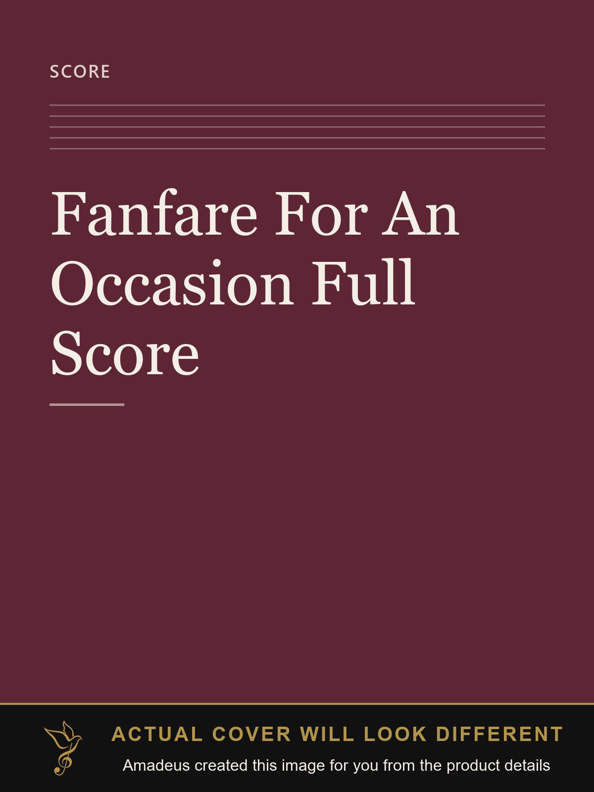 Fanfare For An Occasion Full Score - Amadeus created this image from the product details; the actual cover will look different
