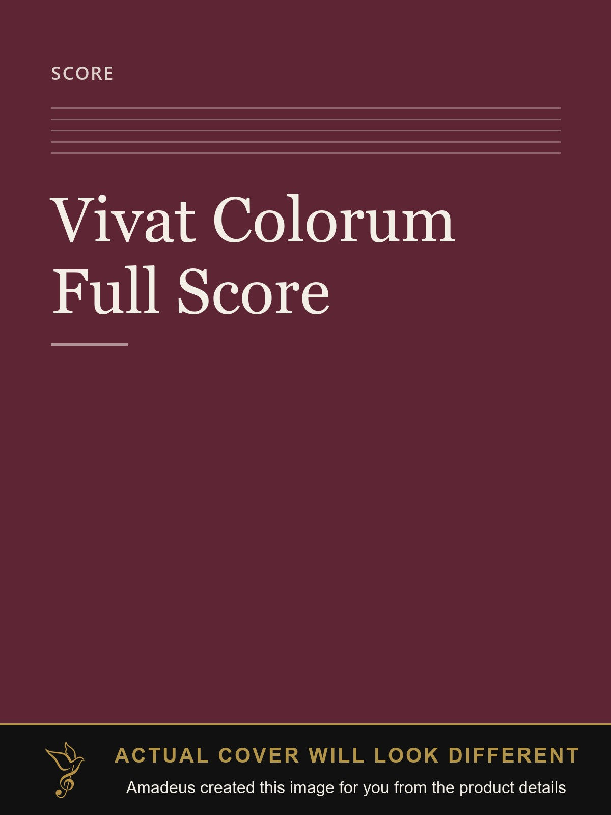 Vivat Colorum Full Score - Amadeus created this image from the product details; the actual cover will look different