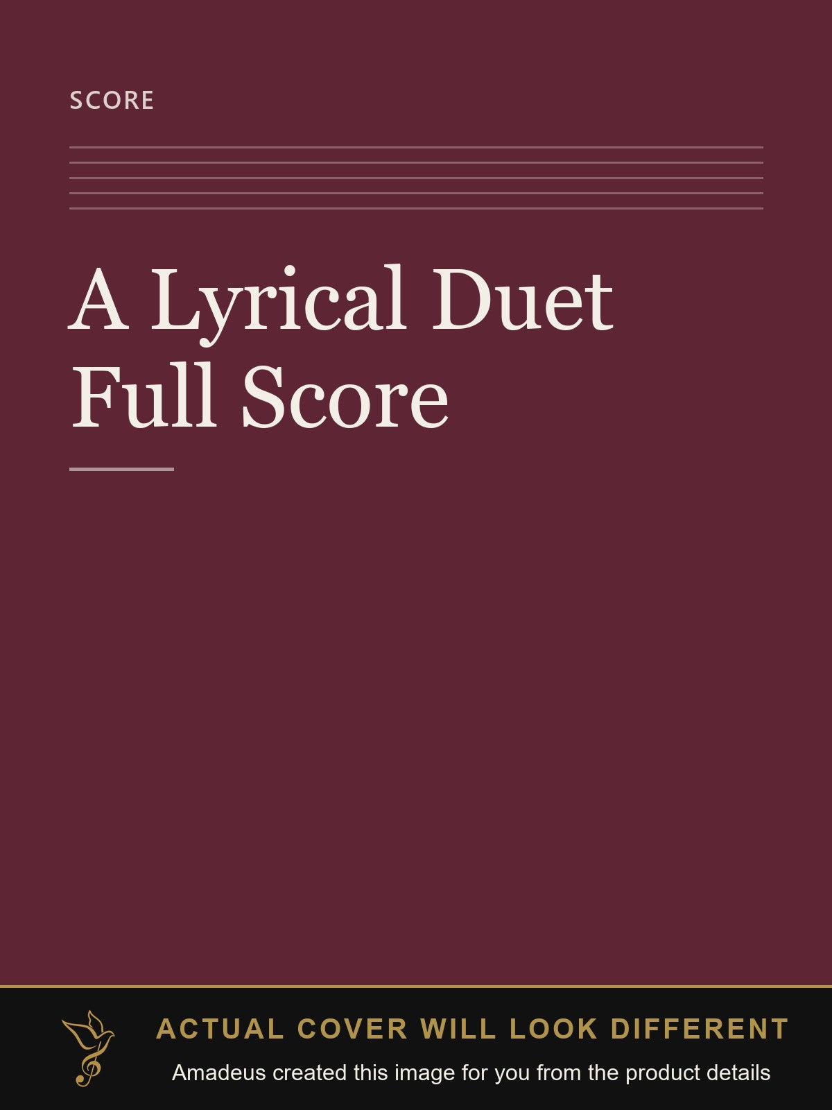 A Lyrical Duet Full Score - Amadeus created this image from the product details; the actual cover will look different