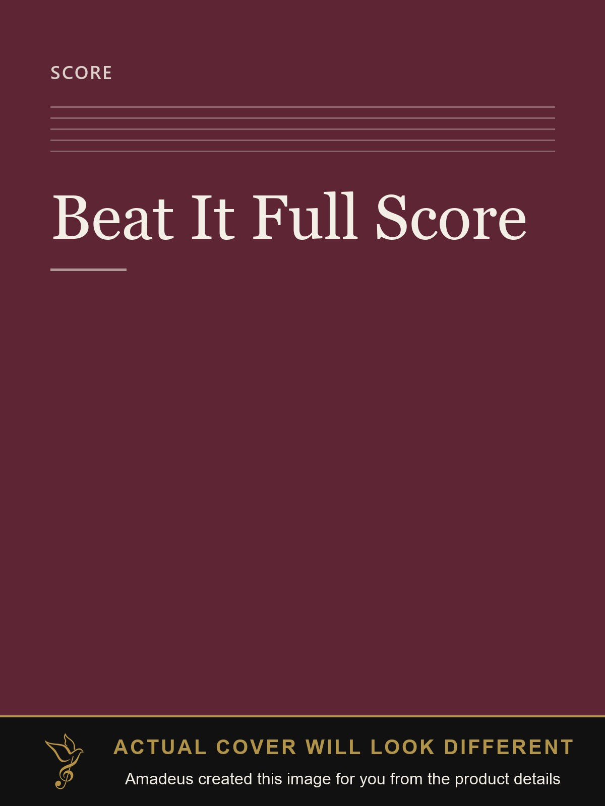Beat It Full Score - Amadeus created this image from the product details; the actual cover will look different