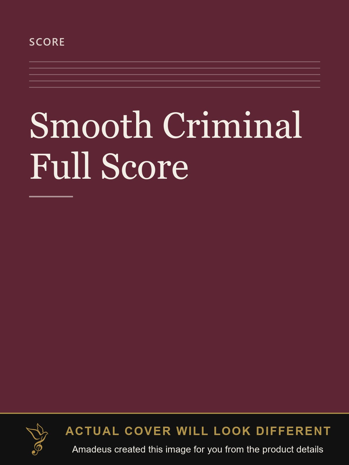 Smooth Criminal Full Score - Amadeus created this image from the product details; the actual cover will look different