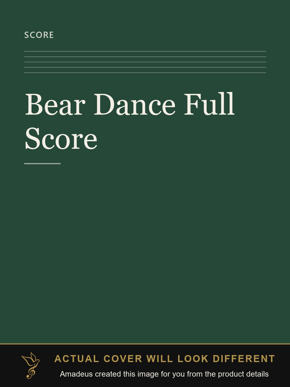 Bear Dance Full Score - Amadeus created this image from the product details; the actual cover will look different