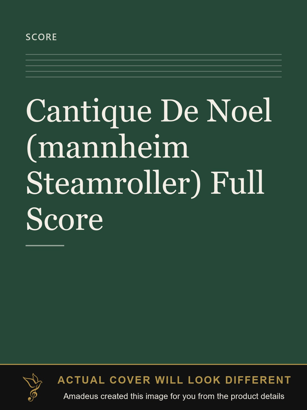 Cantique De Noel (mannheim Steamroller) Full Score - Amadeus created this image from the product details; the actual cover will look different