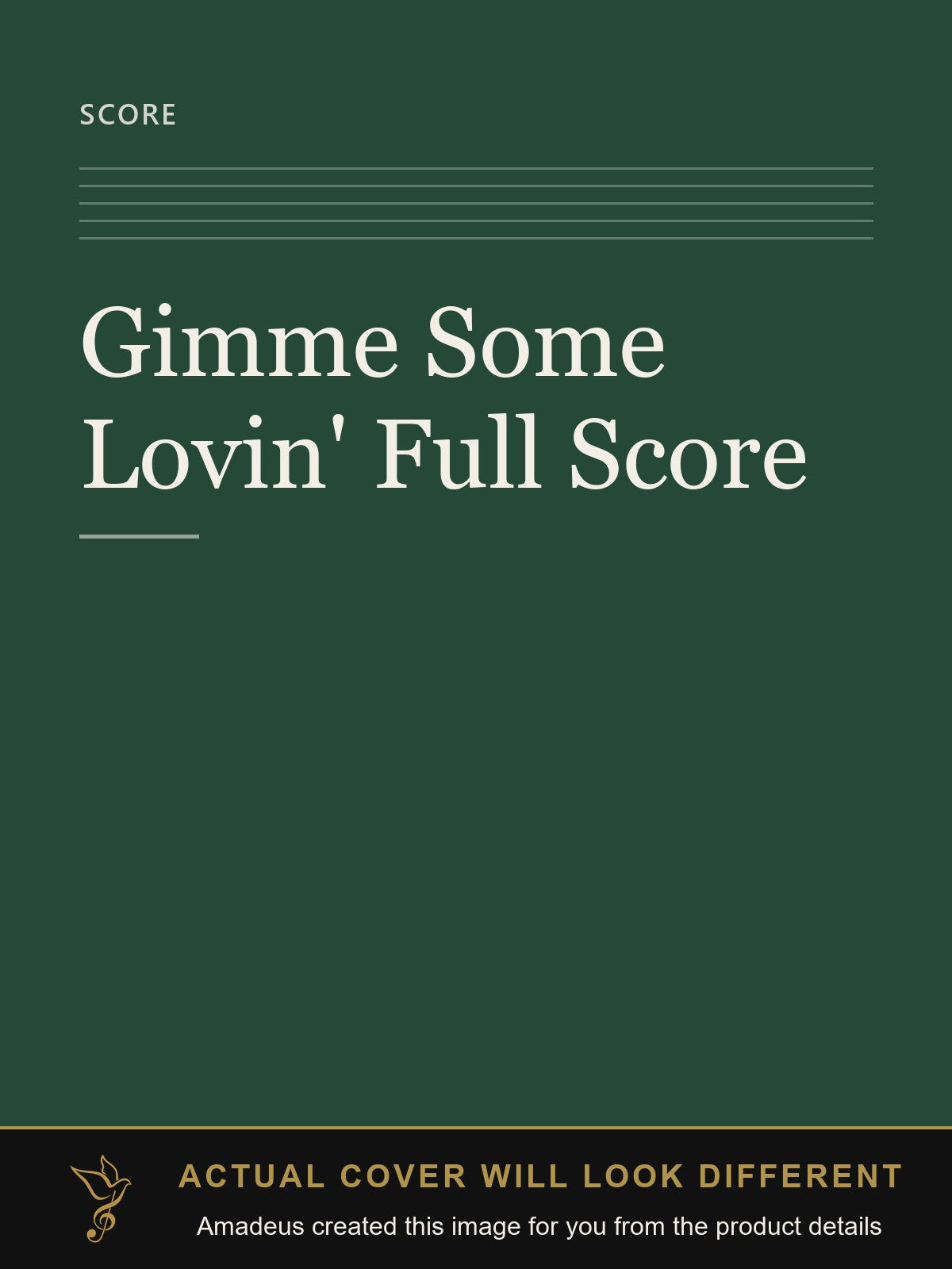 Gimme Some Lovin' Full Score - Amadeus created this image from the product details; the actual cover will look different