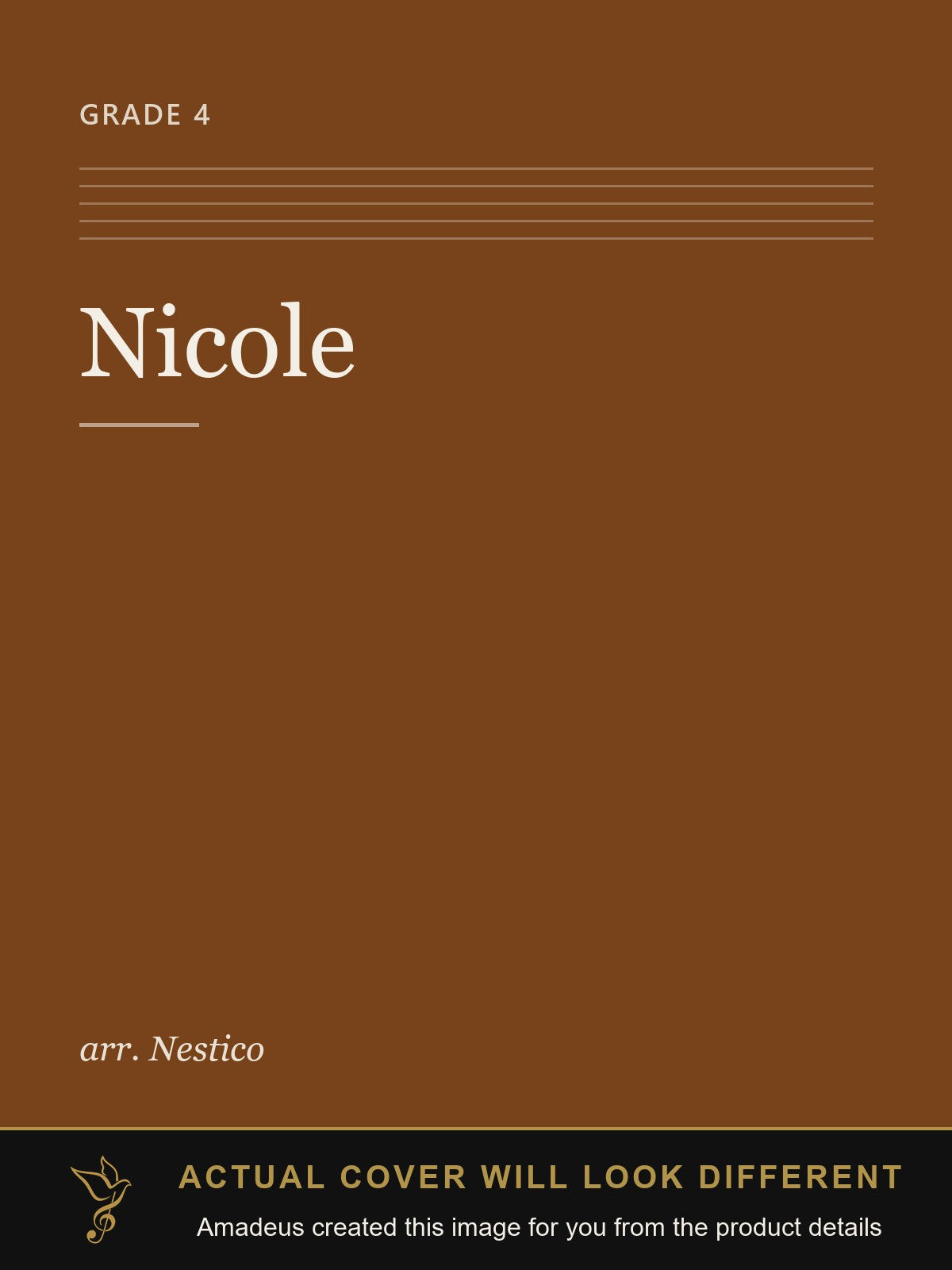 Nicole - Amadeus created this image from the product details; the actual cover will look different