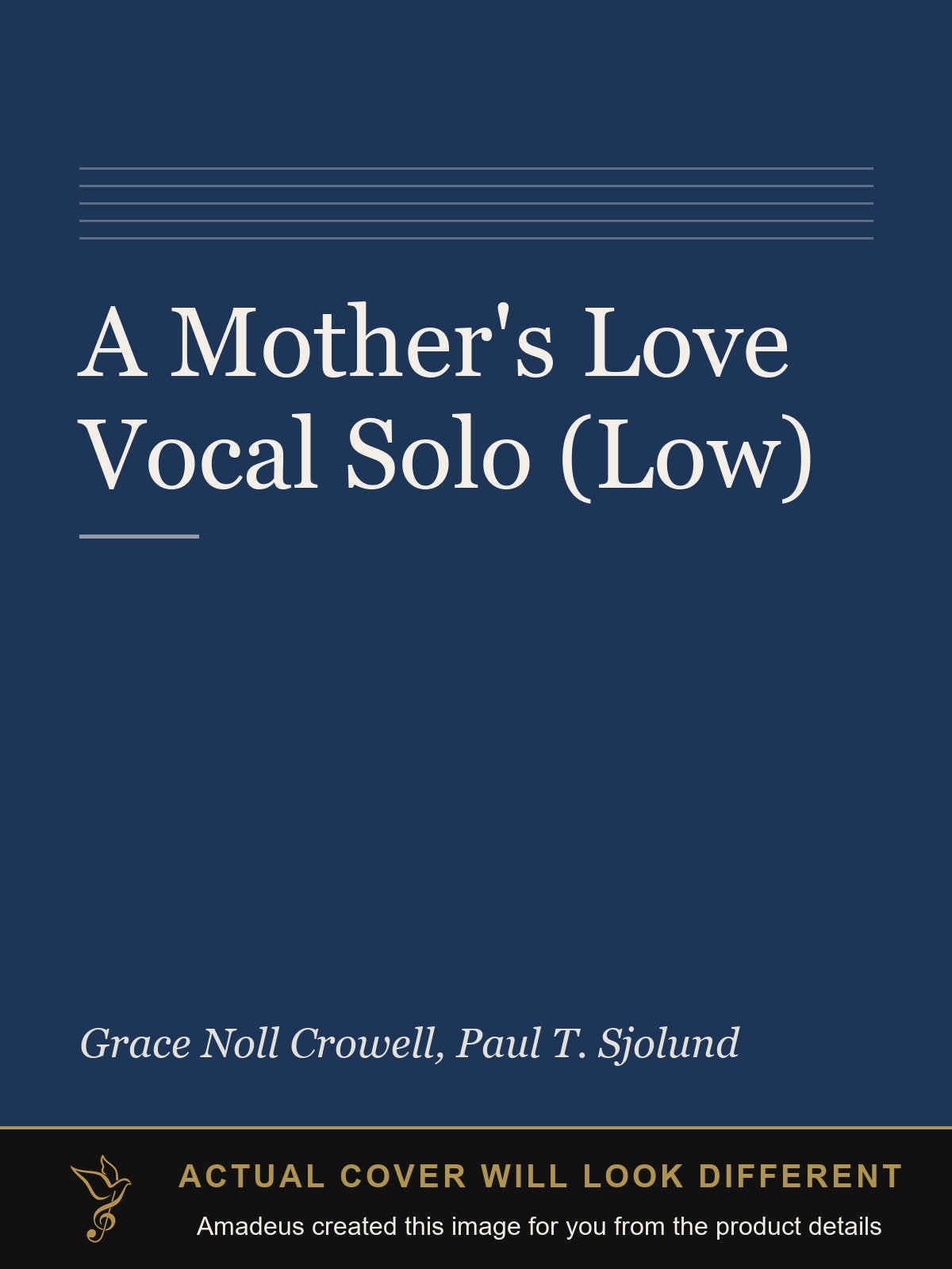 A Mother's Love Vocal Solo (Low) - Amadeus created this image from the product details; the actual cover will look different