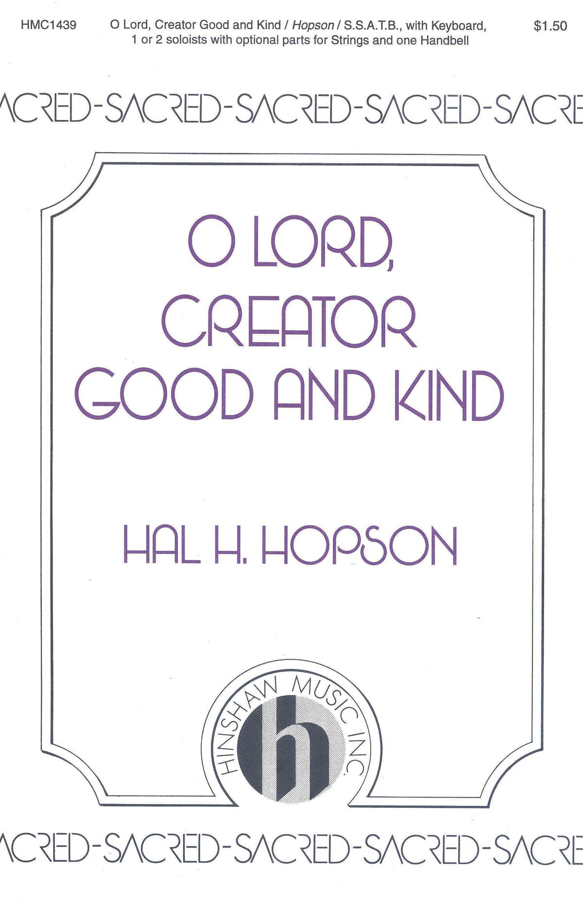 Product Cover for O Lord, Creator Good and Kind