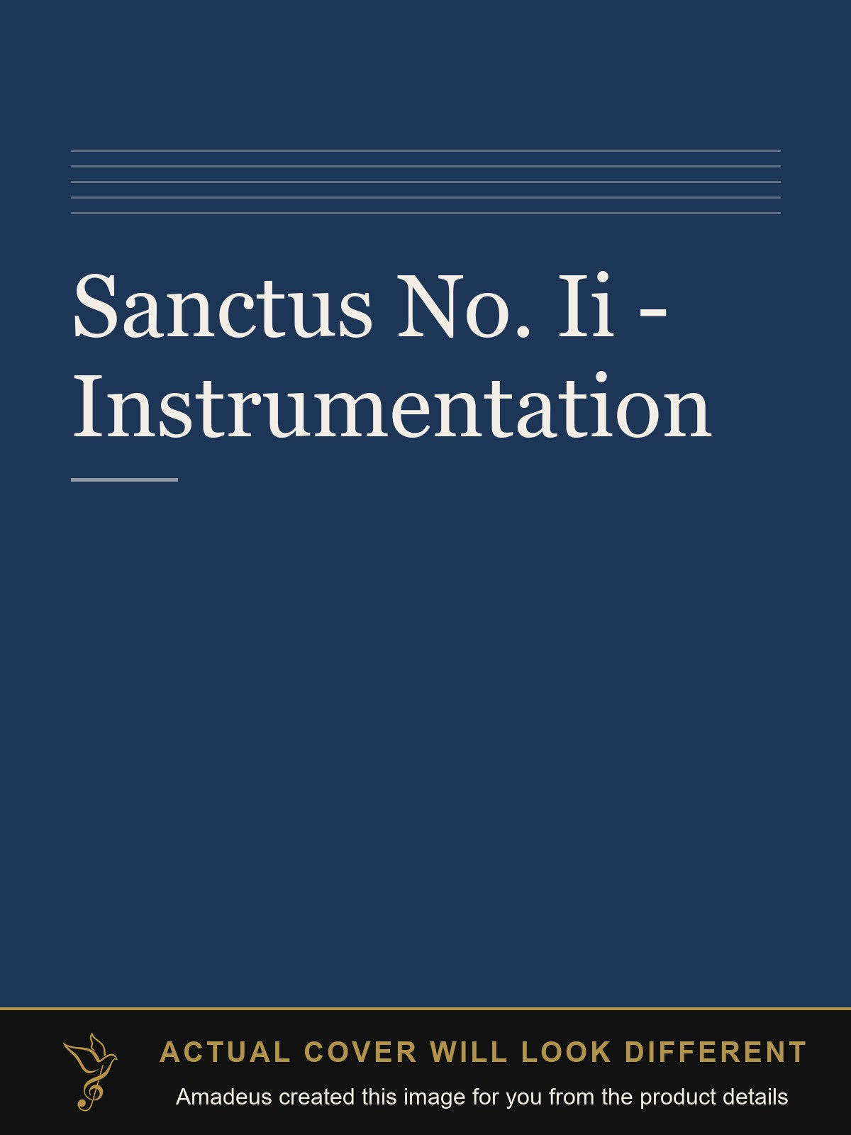 Sanctus No. Ii - Instrumentation - Amadeus created this image from the product details; the actual cover will look different